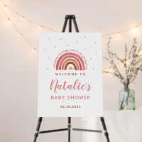 Boho Rainbow Baby Shower Welcome Foam Board