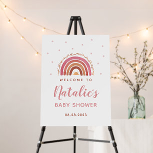 Boho Rainbow Baby Shower Welcome Foam Board