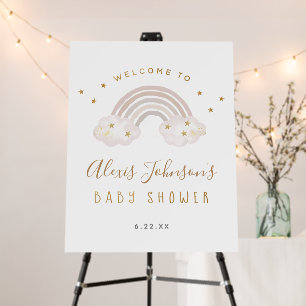 Boho Rainbow Baby Shower Welcome Sign