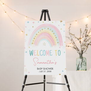 Boho Rainbow Baby Shower Welcome Sign
