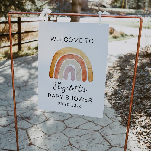 Boho Rainbow Baby Shower Welcome Sign 