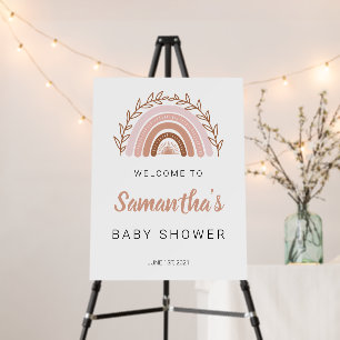 Boho Rainbow Baby Shower Welcome Sign