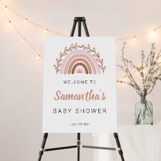 Boho Rainbow Baby Shower Welcome Sign
