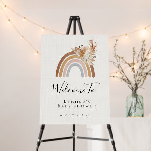 Boho Rainbow Baby Shower Welcome Sign
