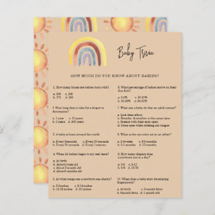 Boho Rainbow Baby Trivia   Baby Shower Game