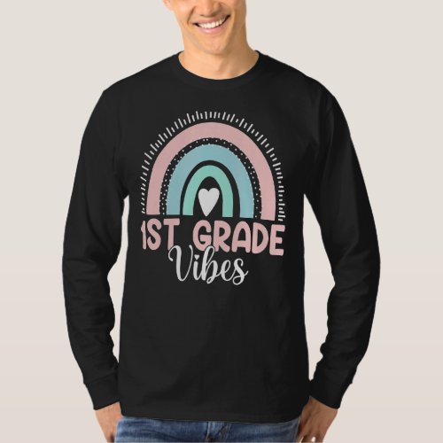 Boho Rainbow Back To School 1st Grade Vibes Teache T_Shirt