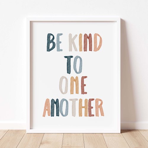 Boho rainbow Be kind to one another print
