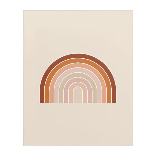 Boho Rainbow Beige Terracotta Acrylic Print