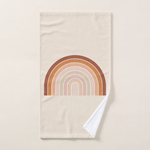 Boho Rainbow Beige Terracotta Bath Towel Set