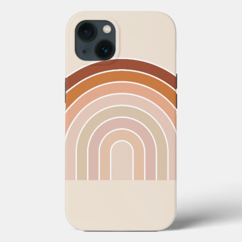 Boho Rainbow Beige Terracotta iPhone 13 Case