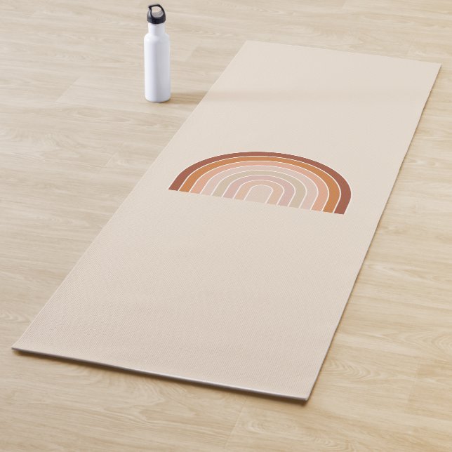 Boho Rainbow Beige Terracotta Yoga Mat (In Situ)
