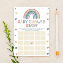 Boho Rainbow Bingo Baby Shower Game