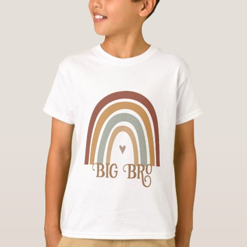 Boho Rainbow Birthday Baby Big Brother T_Shirt