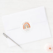 Boho Rainbow Birthday  Classic Round Sticker (Envelope)