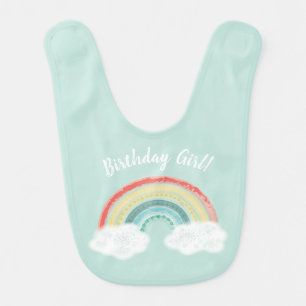 Boho Rainbow Birthday Party Kids Baby Bib
