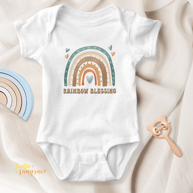 Boho Rainbow Blessing Baby Bodysuit (Bohemian Rainbow Baby Bodysuit)