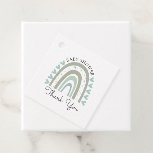 Boho Rainbow Blue Boy Baby Shower Thank You Favor  Favor Tags