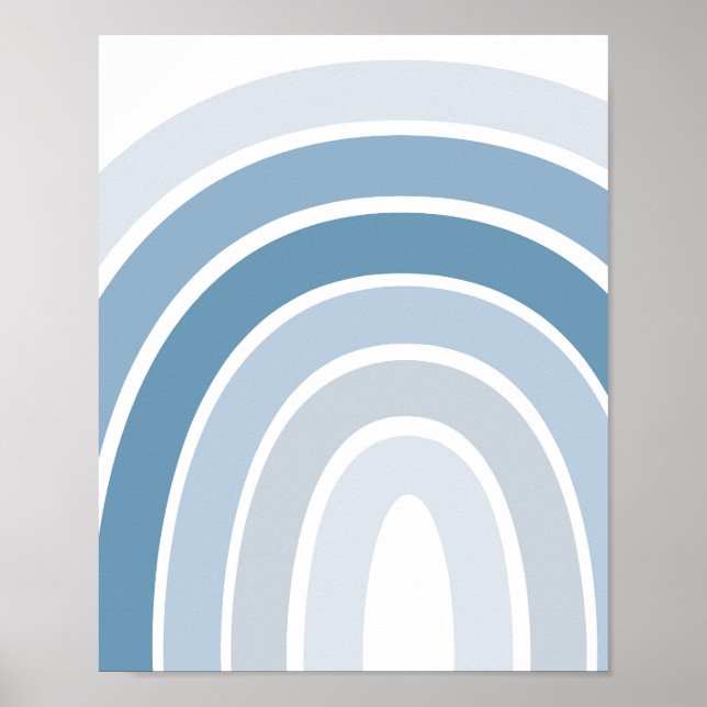 Boho Rainbow Blue Boys Room Poster (Front)