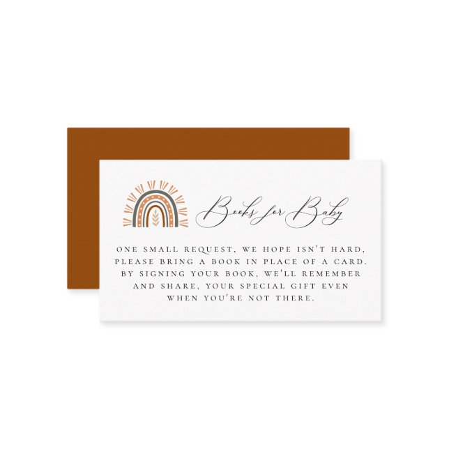 Boho Rainbow Book Request Enclosure Card (Front/Back In Situ)