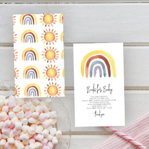 Boho rainbow books for baby ticket enclosure card