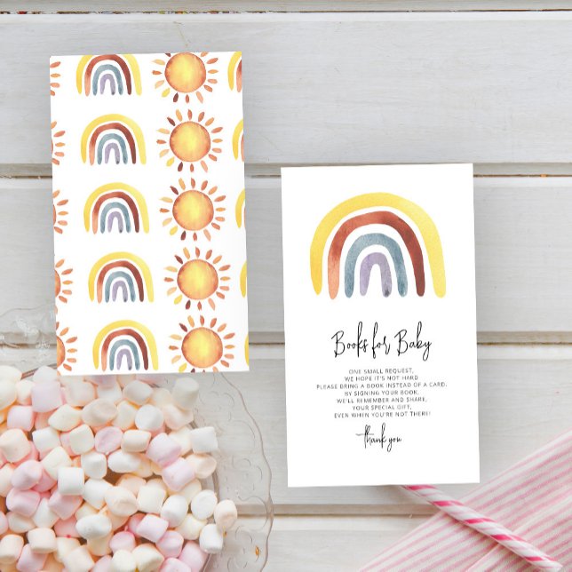 Boho rainbow books for baby ticket enclosure card (Creator Uploaded)