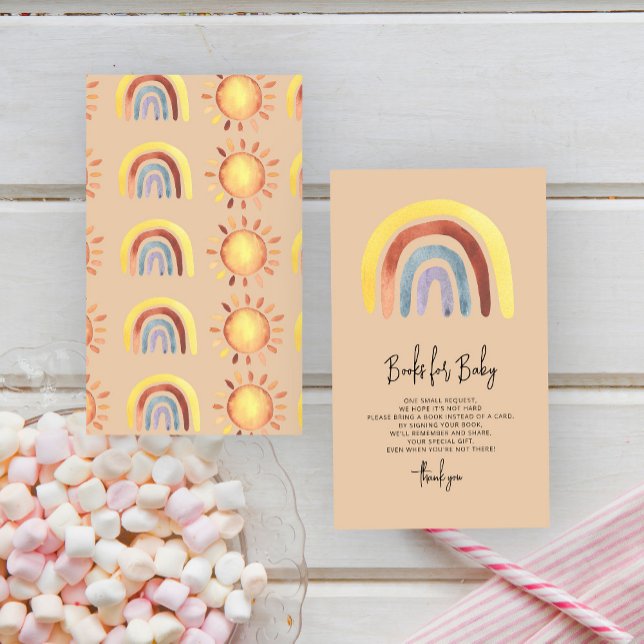 Boho rainbow books for baby ticket enclosure card (Creator Uploaded)
