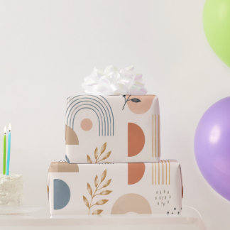 Boho Rainbow Botanical  Wrapping Paper