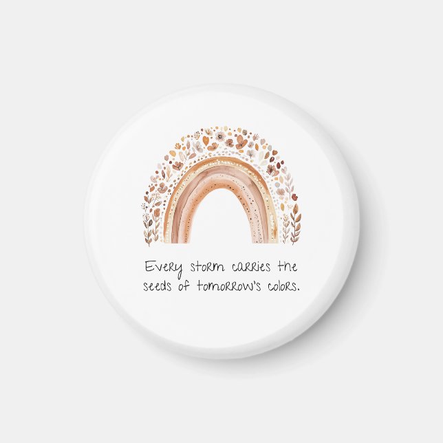 Boho Rainbow Button Pin Magnet (Front)