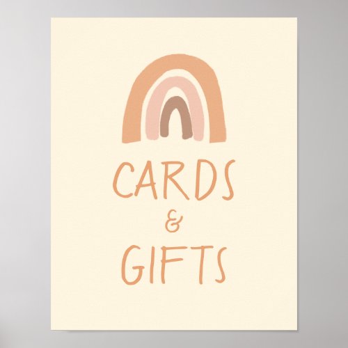Boho Rainbow Cards and Gifts Table Signs