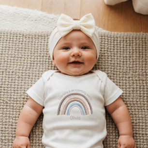 Boho Rainbow Christian Personalized Newborn Baby Bodysuit