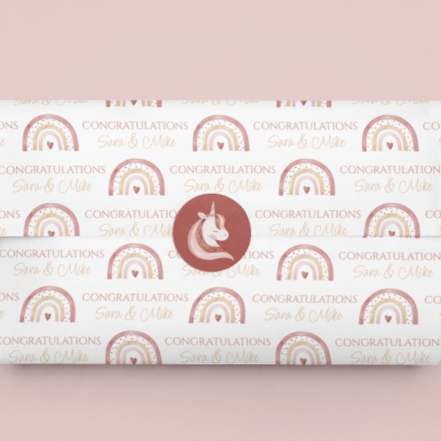 Boho Rainbow Congratulations Tissue Paper (Congratulate the new parents with this watercolor boho rainbow tissue paper! )