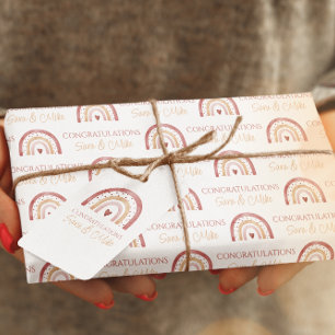 Boho Rainbow Congratulations Wrapping Paper Sheets