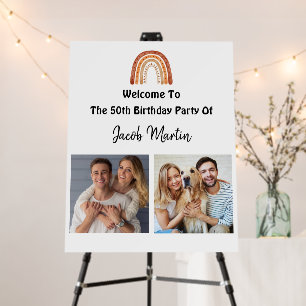 Boho Rainbow Custom Birthday Party Welcome Boards