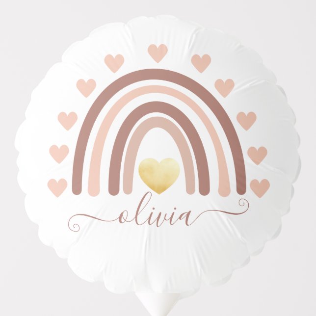 Boho Rainbow Custom Named Balloon (Front)