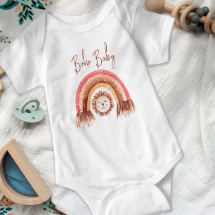 Boho Rainbow Cute Lion Boho Baby Bodysuit