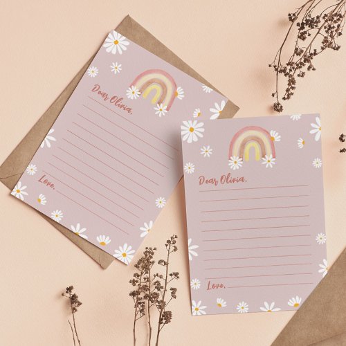 Boho Rainbow Daisy Time Capsule Note Message Card