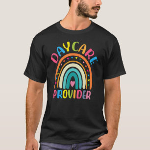 Boho Rainbow Daycare Provider Teacher Appreciation T-Shirt
