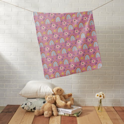 Boho Rainbow Design Baby Blanket