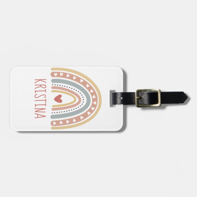Boho rainbow design  luggage tag (Front Horizontal)