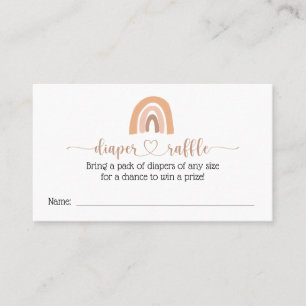 Boho Rainbow Diaper Raffle Baby Shower Card