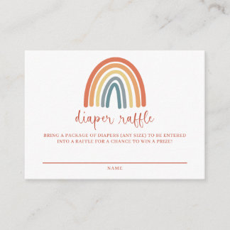 Boho Rainbow Diaper Raffle Enclosure Card