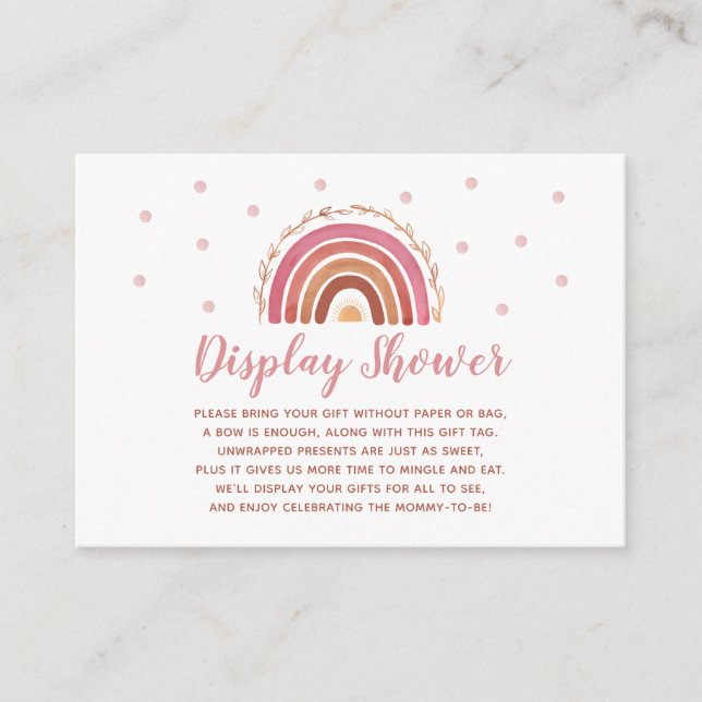 Boho Rainbow Display Shower Gifts Baby Shower Card (Front)