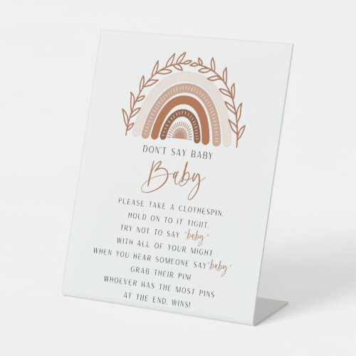 Boho Rainbow Dont Say Baby  Baby Shower Sign