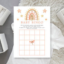 Boho Rainbow Dragonfly Baby Shower Bingo Game Enclosure Card