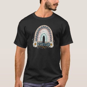 Boho Rainbow Dreamers Daisy Hippie Girl Inspiratio T-Shirt