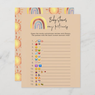 Boho Rainbow Emoji picture game baby shower