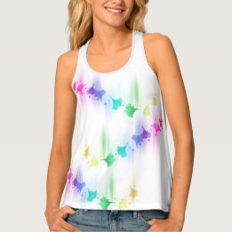 Boho Rainbow Falling Leaves Women's Tank Top