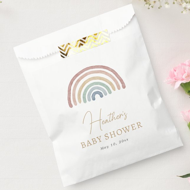 Boho Rainbow Favor Bag (Cute Boho Rainbow Baby Shower Favor Bag by Painted Paperie
)