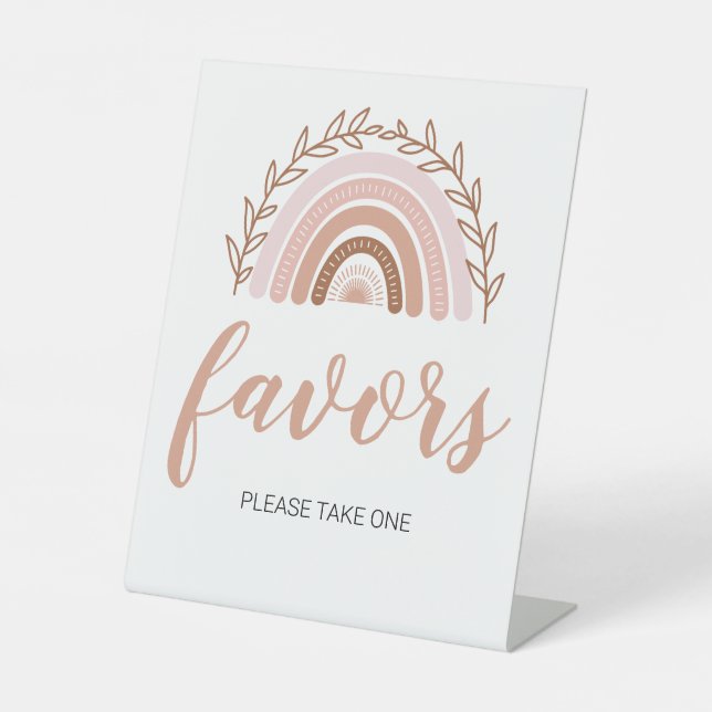 Boho Rainbow Favors Sign, Baby Shower Sign 8x10" (Front)