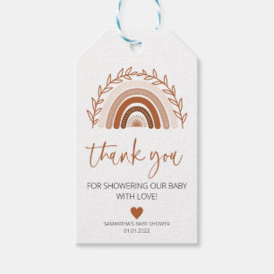 Boho Rainbow Favors Tag, Earthy Baby Shower Tag